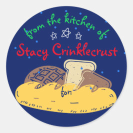 台所からパーソナライズされたのクリスマスパン ラウンドシール