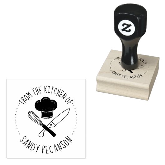 台所からパーソナライズされたの帽子道具のシェフ ラバースタンプ (押印)