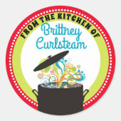 台所からパーソナライズされた破裂した香り ラウンドシール (正面)