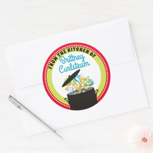 台所からパーソナライズされた破裂した香り ラウンドシール (封筒)