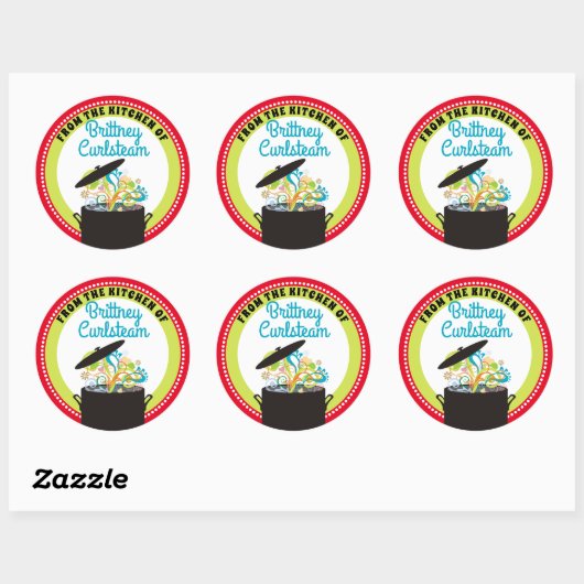 台所からパーソナライズされた破裂した香り ラウンドシール (シート)