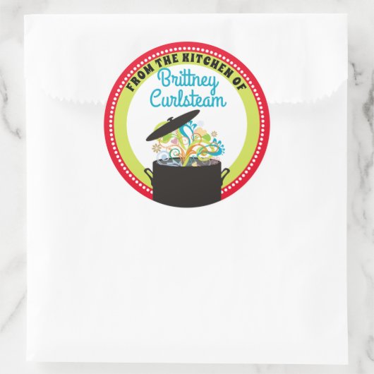 台所からパーソナライズされた破裂した香り ラウンドシール (バッグ)