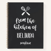 台所から出る艶消しの黒い泡立てヘラ ノートブック (正面)