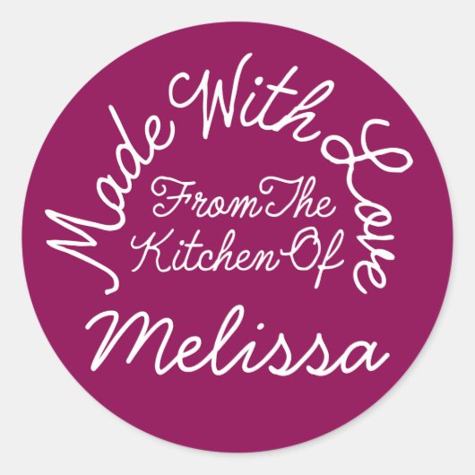 台所から愛で作られる ラウンドシール (正面)