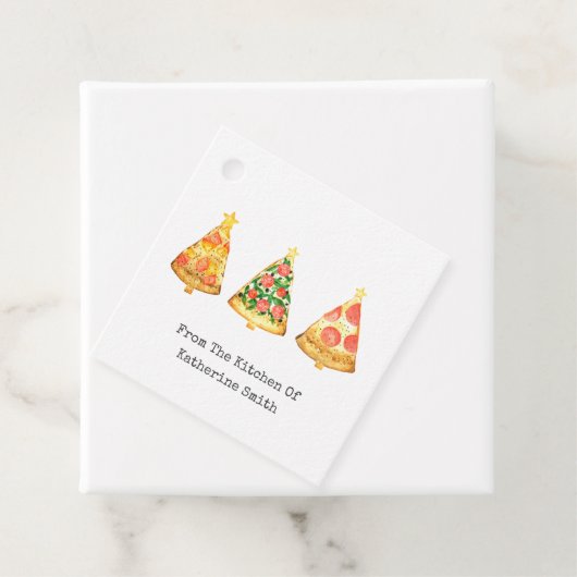 台所から来たクリスマスツリーのピザ フェイバータグ (インサイチュ)