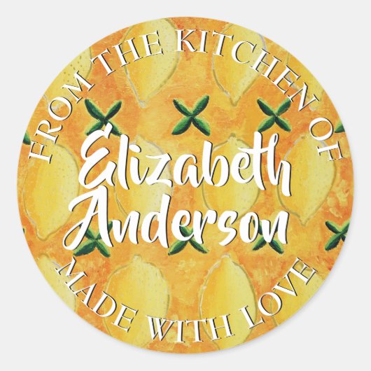 台所から来たレモン ラウンドシール (正面)