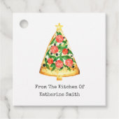 台所から来るクリスマスツリーのピザのスライス フェイバータグ (正面)