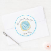 台所から水色のブルーシュガークッキー ラウンドシール (封筒)