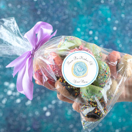 台所から水色のブルーシュガークッキー ラウンドシール