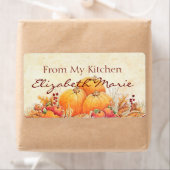 台所から自家製のカボチャを収穫 ラベル (インサイチュ)