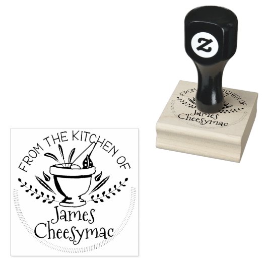 台所から薬草を食べる臼の杵 ラバースタンプ (押印)