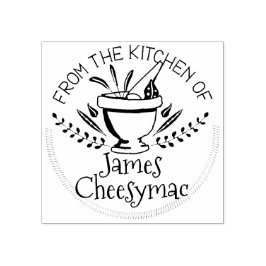 台所から薬草を食べる臼の杵 ラバースタンプ