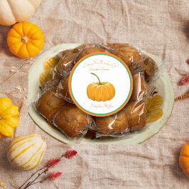 「台所から…」 カボチャ色鉛筆 ラウンドシール