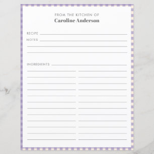 台所から 薄紫プレイドレシピページ