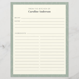 台所から Sage Greenフローラレシピページ