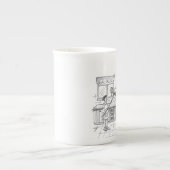 台所きれいなマグを保って下さい ボーンチャイナマグカップ (正面)