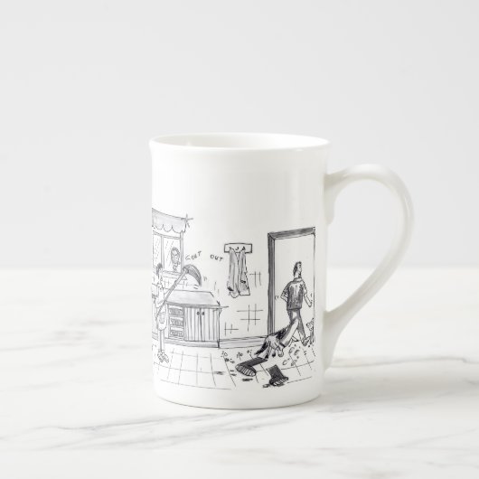 台所きれいなマグを保って下さい ボーンチャイナマグカップ (右)