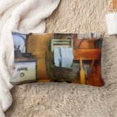 台所での洗濯物の乾燥 ランバークッション (ブランケット)