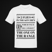 「台所で2羽のハエ」笑わされるパパジョーク Tシャツ