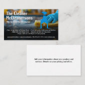 台所のカウンターを掃除するメイド | スプレーロゴ 名刺 (正面/裏面)