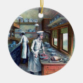 台所のシェフの料理-ヴィンテージ-オーナメント セラミックオーナメント (正面)