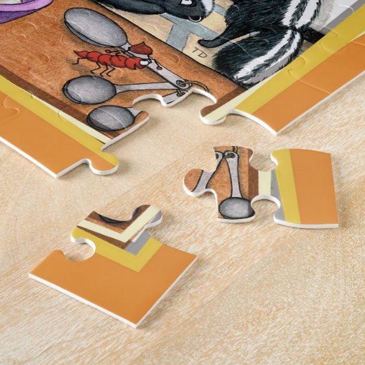 台所のスカンク ジグソーパズル (側面)