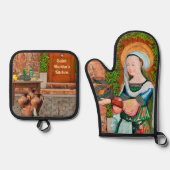 台所のベタニーの聖マルタ 鍋つかみ&鍋敷きセット (正面)