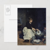 台所のメイドの洗い上げ ポストカード (正面/裏面)