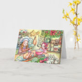 台所の小型シェフ カード (黄色い花)