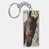 台所の窓から見ている奇妙な馬 キーホルダー (正面左)