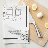 台所の船外モーターのための1915のパテントのスケッチ キッチンタオル (四つ折り)