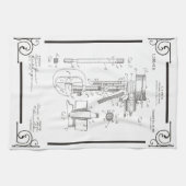 台所の船外モーターのための1915のパテントのスケッチ キッチンタオル (横)