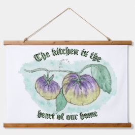 台所はハートだ 吊り下げ型タペストリー