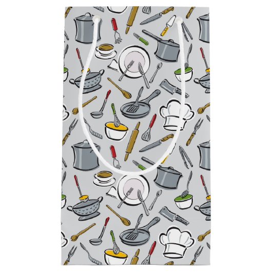 台所はパターンに用具を使います スモールペーパーバッグ (正面)