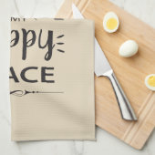 台所は私の幸せな場所です キッチンタオル (四つ折り)