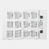 台所ふきんの生地のテーマのフォント2017のカレンダー キッチンタオル (横)