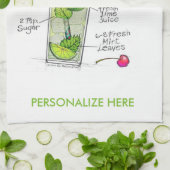 台所またはバータオル- MOJITOのレシピのカクテルの芸術 キッチンタオル (折り畳み)