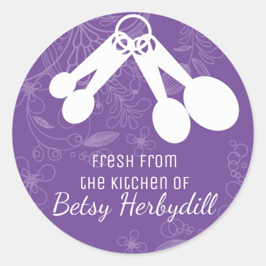 台所カスタムからスプーンを測定する色 ラウンドシール (正面)