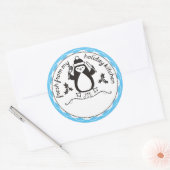 台所カスタムからペンギンの色のフォーク ラウンドシール (封筒)