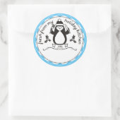 台所カスタムからペンギンの色のフォーク ラウンドシール (バッグ)