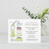 台所カップルのブライダル・シャワーの招待に貯蔵して下さい 招待状 (スタンド正面)