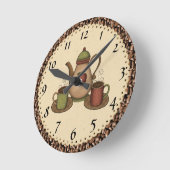 台所コーヒー時計 ラウンド壁時計 (傾斜)