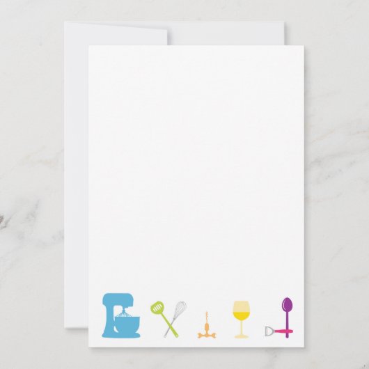 台所シャワーの招待に貯蔵して下さい 招待状 (裏面)