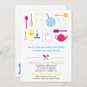 台所シャワーの招待に貯蔵して下さい 招待状 (正面/裏面)