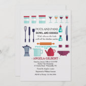 台所シャワーの招待状に貯蔵して下さい 招待状 (正面/裏面)