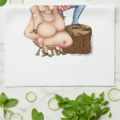 台所タオルのブタのユーモアかビーガンのユーモア キッチンタオル (折り畳み)