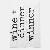 台所タオルのワイン + おもしろいな夕食の勝者 キッチンタオル (縦)