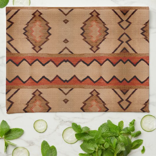 台所タオルの西部編まれた敷物のデザイン南西に キッチンタオル (折り畳み)