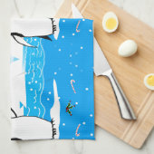 台所タオルの雪のペンギン キッチンタオル (四つ折り)