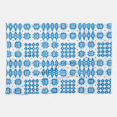 台所タオル: ウェールズのタペストリーのデザイン、明るい青 キッチンタオル (横)